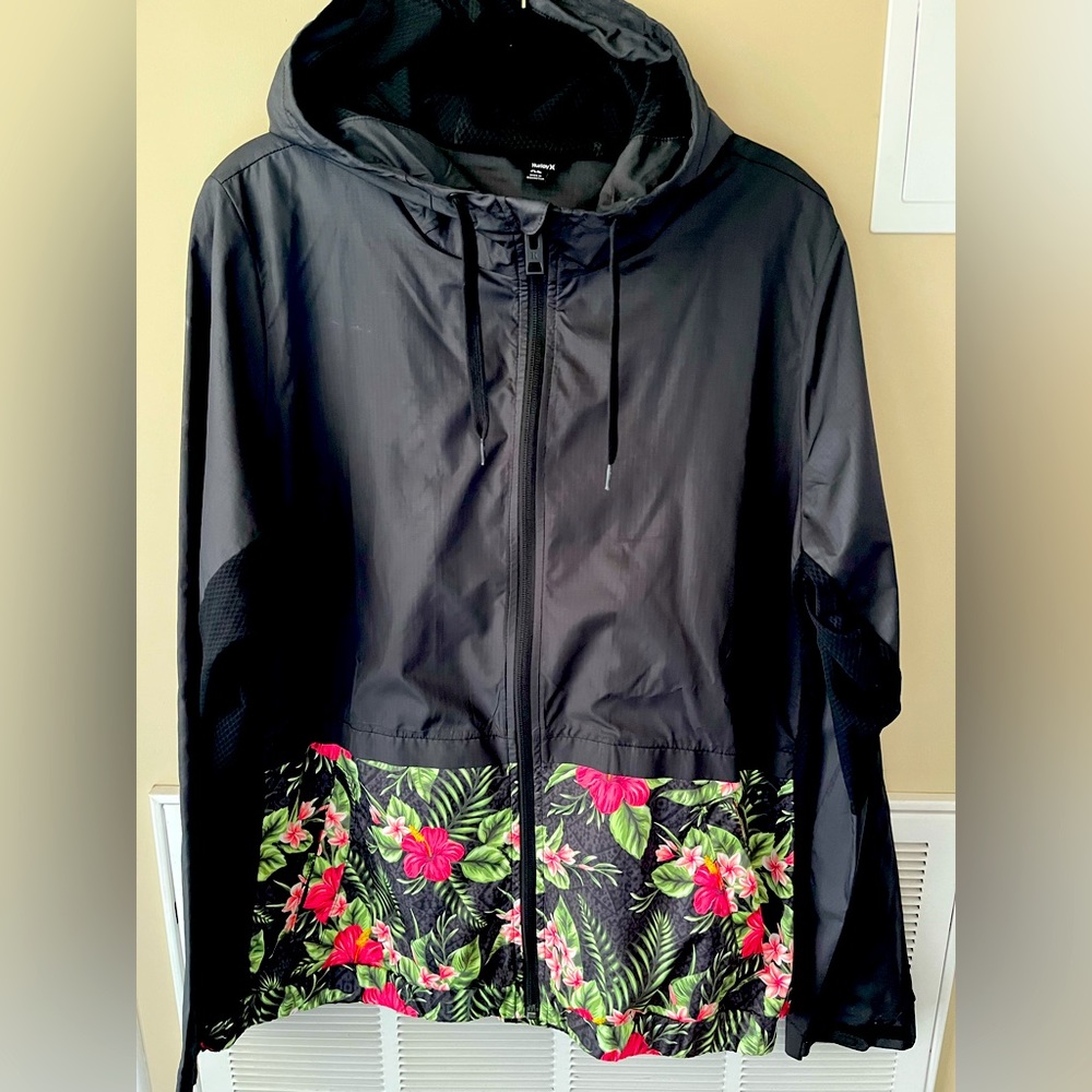 Hurley black print windbreaker